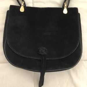Elizabeth and James Black Suede Handbag